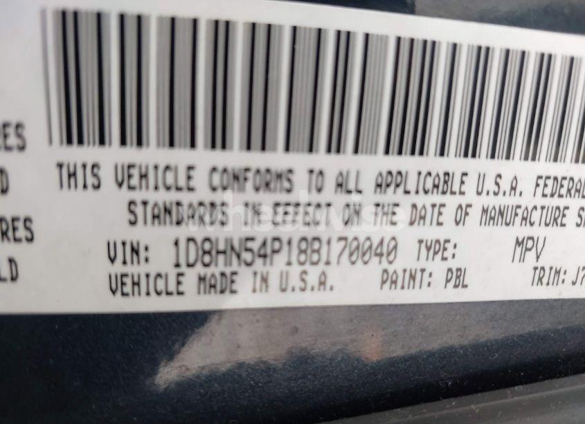 Photo 9 of 2008 Dodge Grand CARAVAN SXT (VIN 1D8HN54P18B170040)