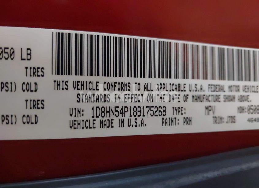 Photo 9 of 2008 Dodge Grand CARAVAN SXT (VIN 1D8HN54P18B175268)