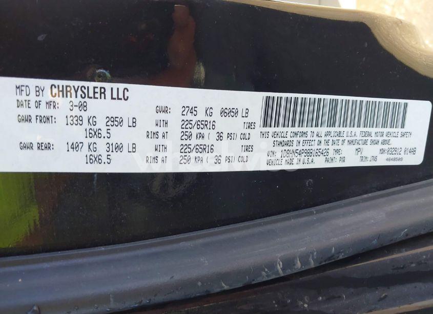 Photo 9 of 2008 Dodge Grand CARAVAN SXT (VIN 1D8HN54P98B165426)
