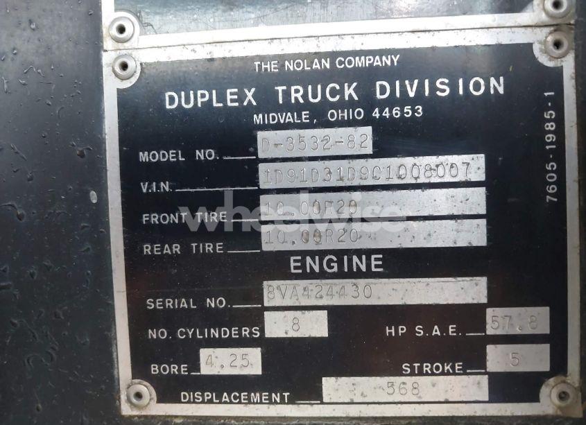 Photo 8 of 1982 Duplex Fire ENGINE (VIN 1D91D31D9C1008007)