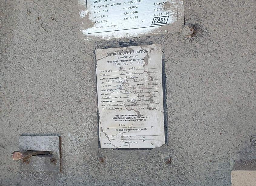 Photo 9 of 1992 East Manufacturing DUMP (VIN 1E1D2S383NRB13300)