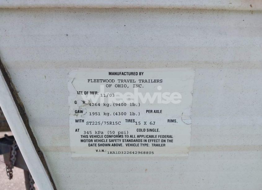 Photo 9 of 2004 Fleetwood Terry 320D (VIN 1EA1D322642968805)