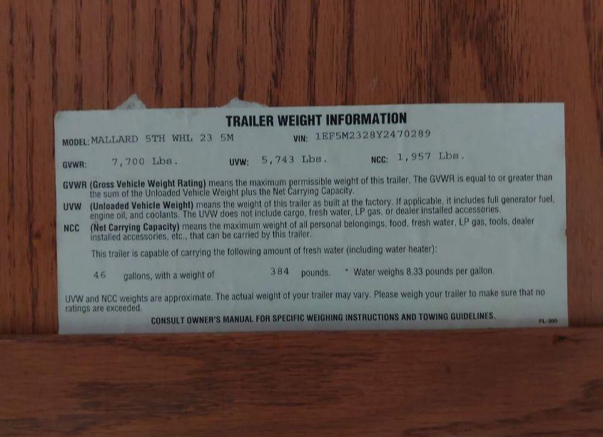 Photo 9 of 2000 Mallard Other (VIN 1EF5M2328Y2470289)