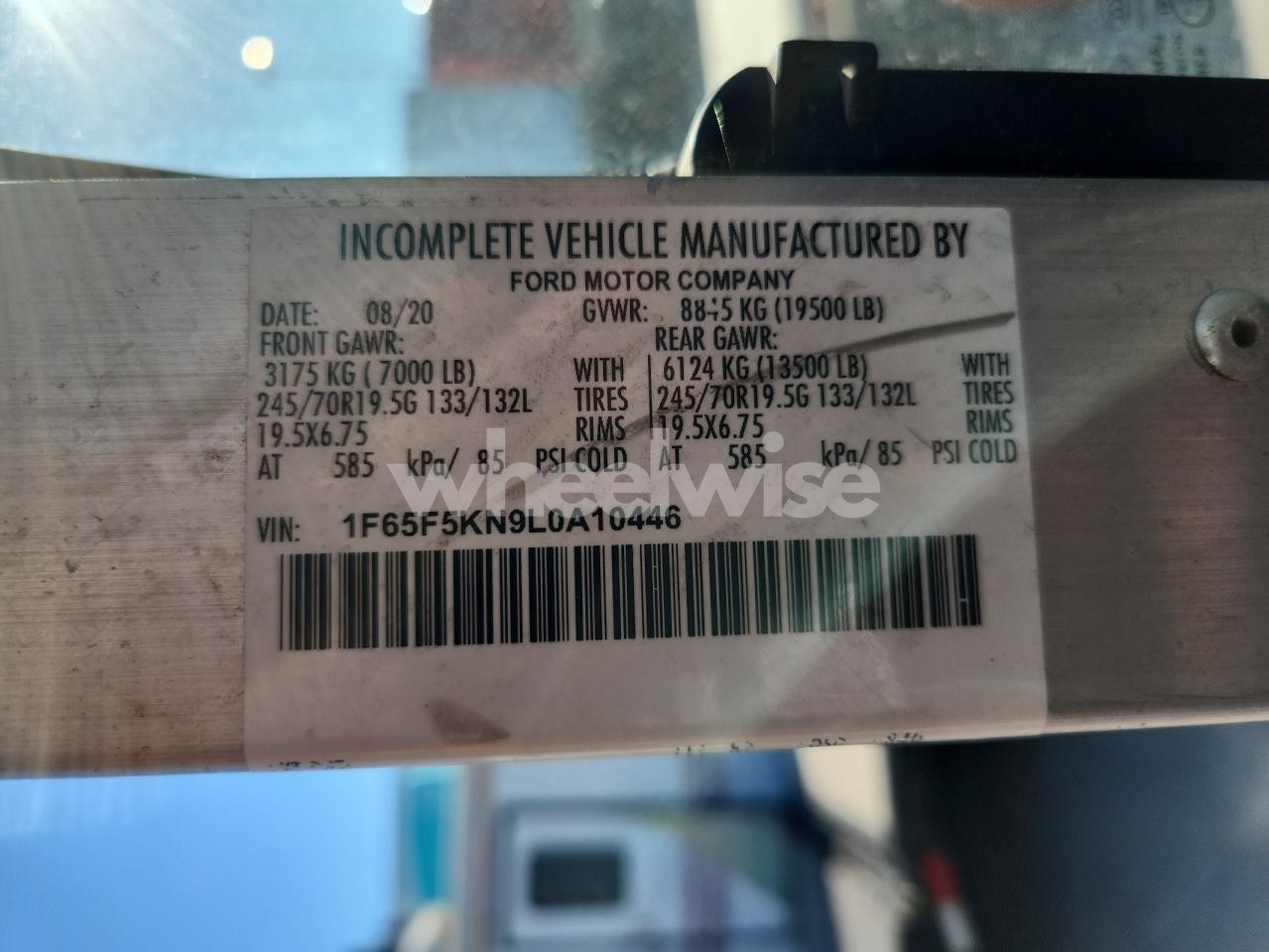 Photo 13 of 2020 FORD F59 (VIN 1F65F5KN9L0A10446)