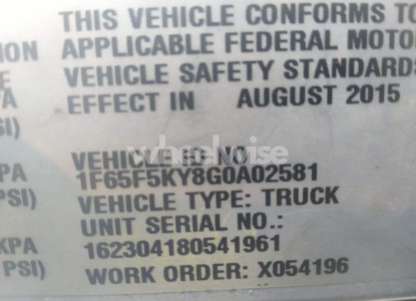 Photo 9 of 2016 Ford F-59 COMMERCIAL STRIPPED (VIN 1F65F5KY8G0A02581)