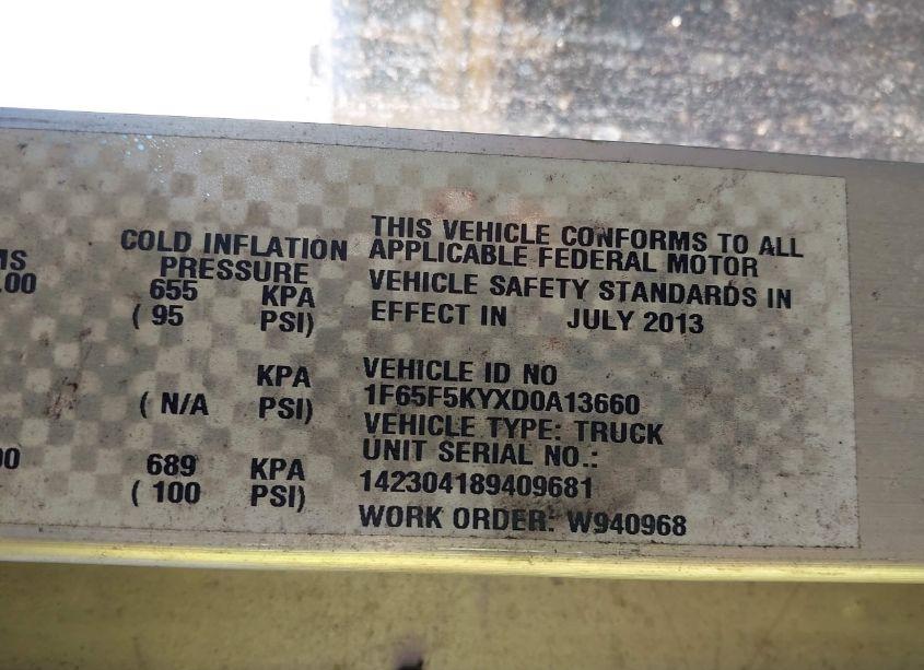 Photo 8 of 2013 Ford F-59 COMMERCIAL STRIPPED (VIN 1F65F5KYXD0A13660)