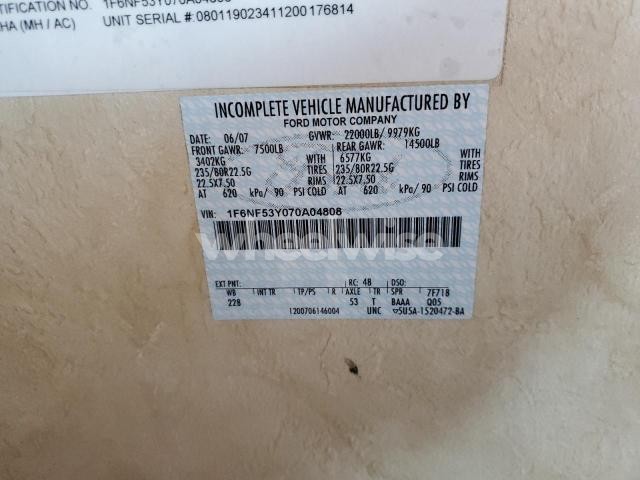 Photo 2 of 2008 FORD F550 SUPER DUTY STRIPPED CHASSIS (VIN 1F6NF53Y070A04808)