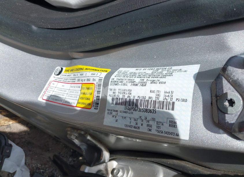 Photo 9 of 2014 Ford Fusion S (VIN 1FA6P0G73E5383635)