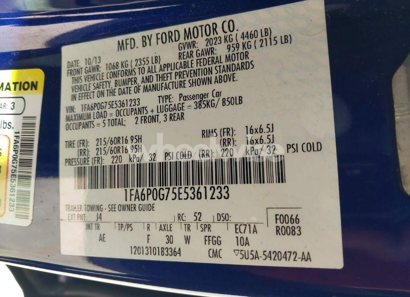 Photo 9 of 2014 Ford Fusion S (VIN 1FA6P0G75E5361233)