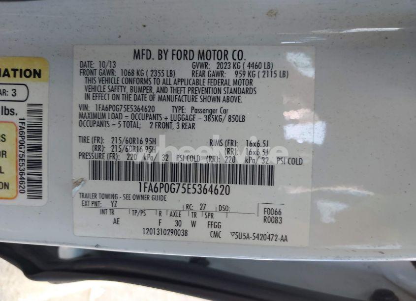 Photo 9 of 2014 Ford Fusion S (VIN 1FA6P0G75E5364620)