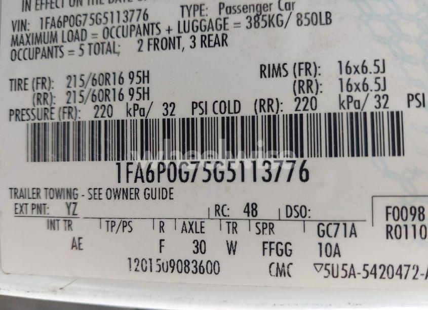 Photo 9 of 2016 Ford Fusion S (VIN 1FA6P0G75G5113776)