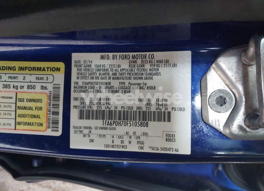 Photo 9 of 2015 Ford Fusion SE (VIN 1FA6P0H70F5105808)