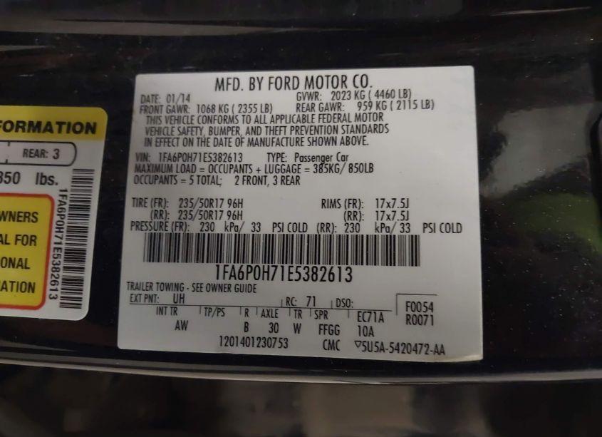 Photo 9 of 2014 Ford Fusion SE (VIN 1FA6P0H71E5382613)