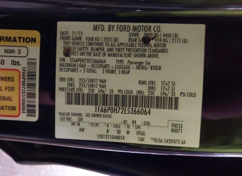 Photo 9 of 2014 Ford Fusion SE (VIN 1FA6P0H72E5366064)