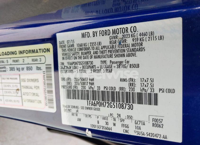 Photo 9 of 2016 Ford Fusion SE (VIN 1FA6P0H72G5108730)