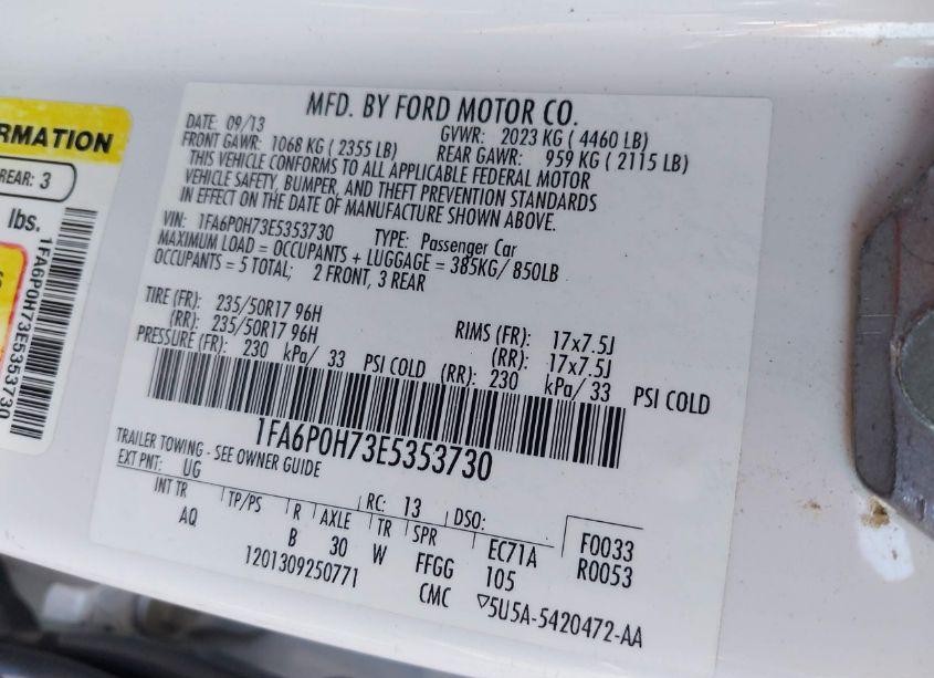 Photo 9 of 2014 Ford Fusion SE (VIN 1FA6P0H73E5353730)