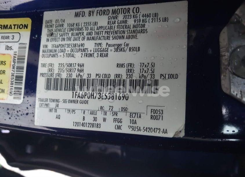 Photo 9 of 2014 Ford Fusion SE (VIN 1FA6P0H73E5381690)