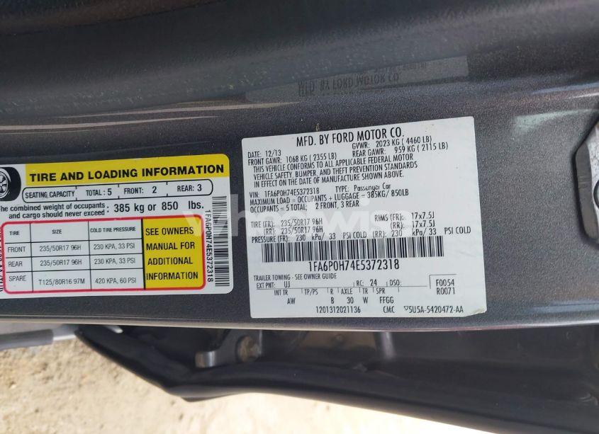 Photo 9 of 2014 Ford Fusion SE (VIN 1FA6P0H74E5372318)