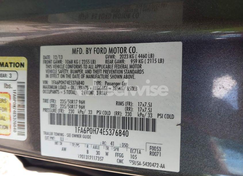 Photo 9 of 2014 Ford Fusion SE (VIN 1FA6P0H74E5376840)