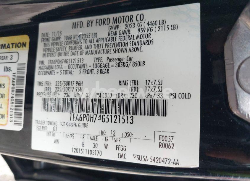 Photo 9 of 2016 Ford Fusion SE (VIN 1FA6P0H74G5121513)