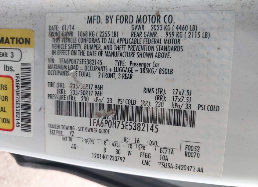 Photo 9 of 2014 Ford Fusion SE (VIN 1FA6P0H75E5382145)