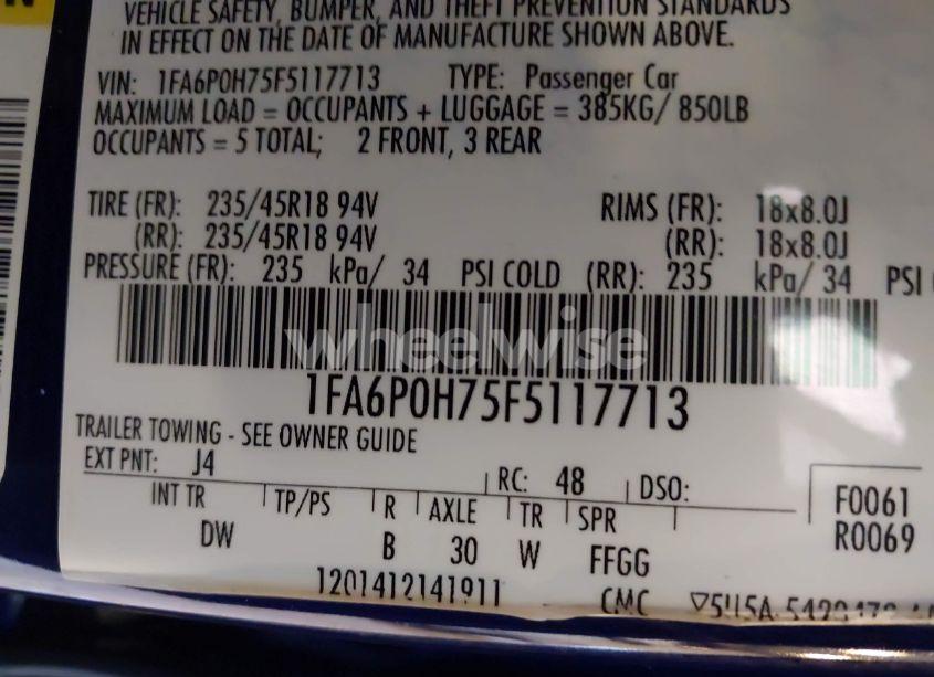 Photo 9 of 2015 Ford Fusion SE (VIN 1FA6P0H75F5117713)