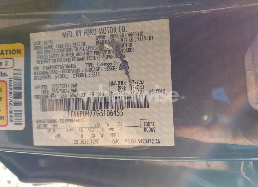 Photo 9 of 2016 Ford Fusion SE (VIN 1FA6P0H77G5106455)