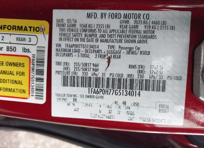 Photo 9 of 2016 Ford Fusion SE (VIN 1FA6P0H77G5134014)