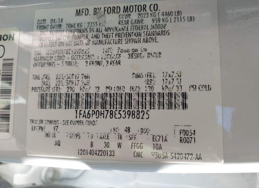 Photo 9 of 2014 Ford Fusion SE (VIN 1FA6P0H78E5398825)