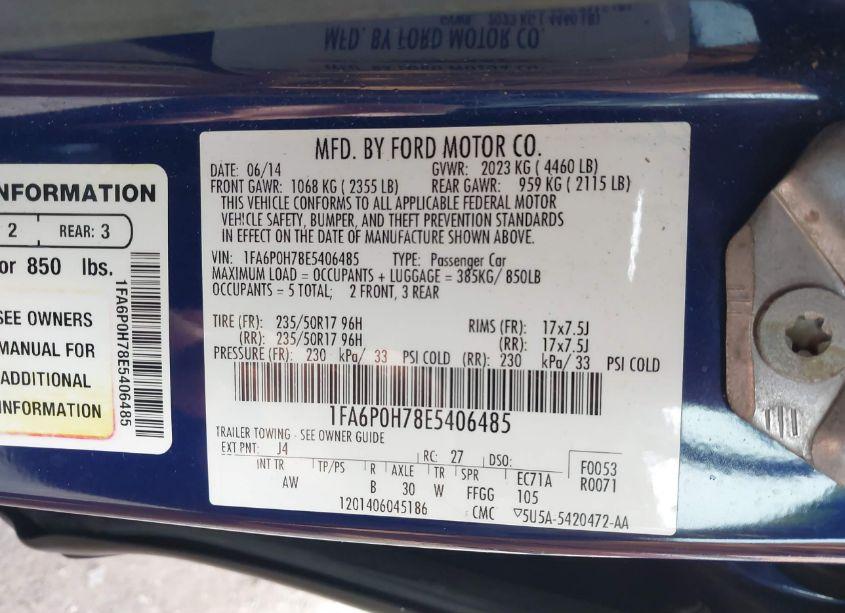 Photo 9 of 2014 Ford Fusion SE (VIN 1FA6P0H78E5406485)