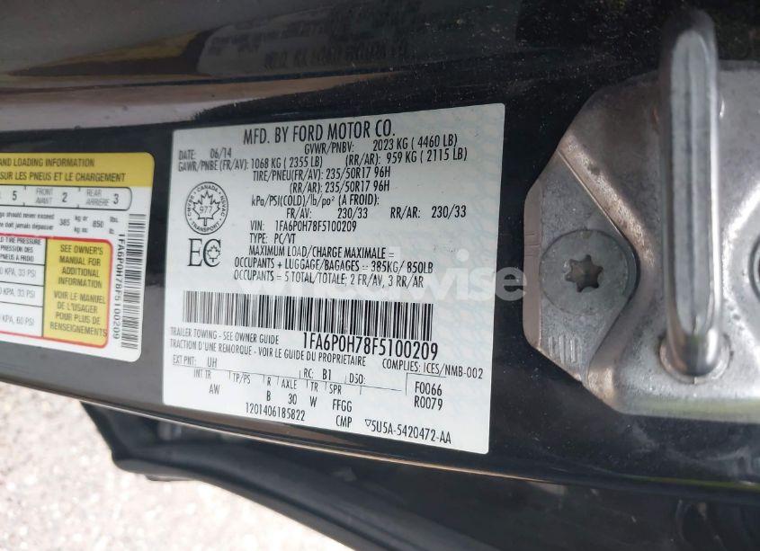 Photo 9 of 2015 Ford Fusion SE (VIN 1FA6P0H78F5100209)