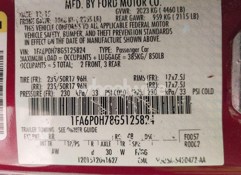 Photo 9 of 2016 Ford Fusion SE (VIN 1FA6P0H78G5125824)