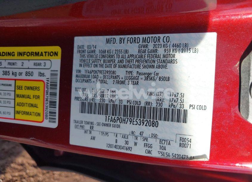 Photo 9 of 2014 Ford Fusion SE (VIN 1FA6P0H79E5392080)