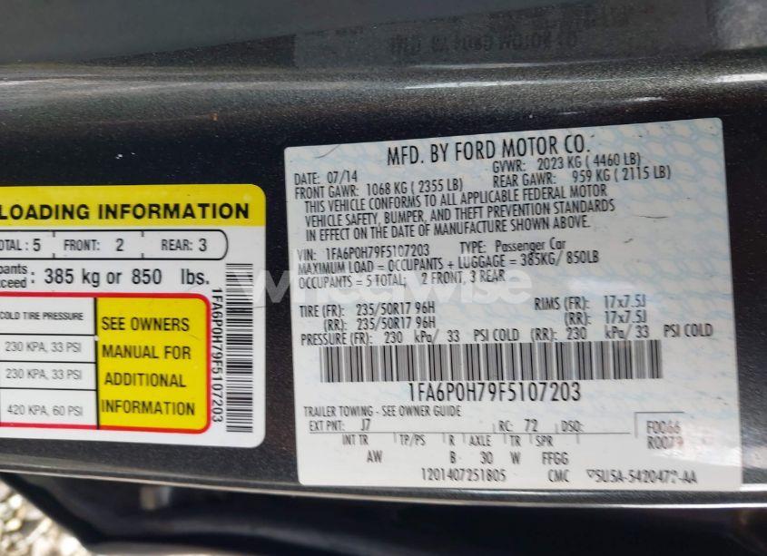 Photo 9 of 2015 Ford Fusion SE (VIN 1FA6P0H79F5107203)