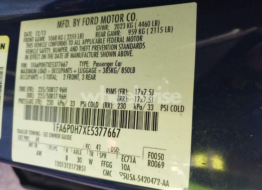 Photo 9 of 2014 Ford Fusion SE (VIN 1FA6P0H7XE5377667)