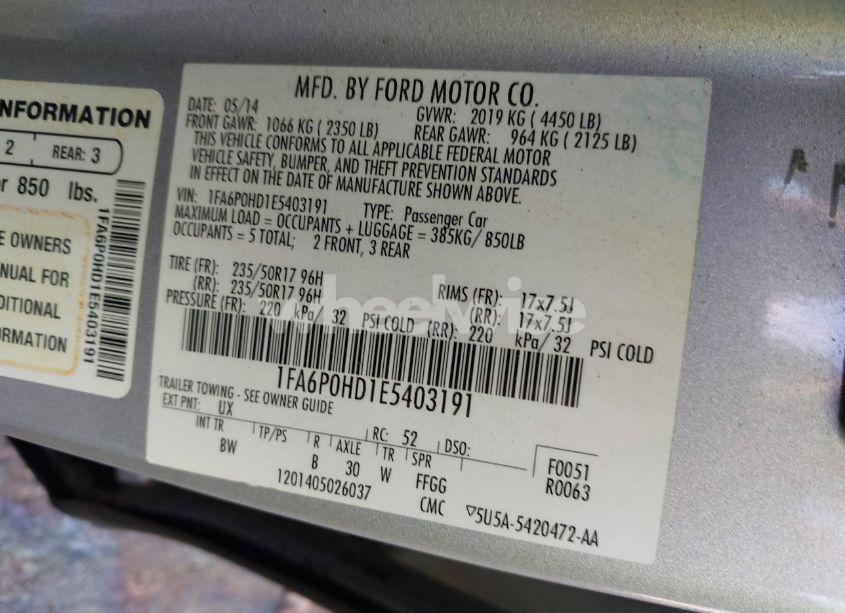 Photo 9 of 2014 Ford Fusion SE (VIN 1FA6P0HD1E5403191)