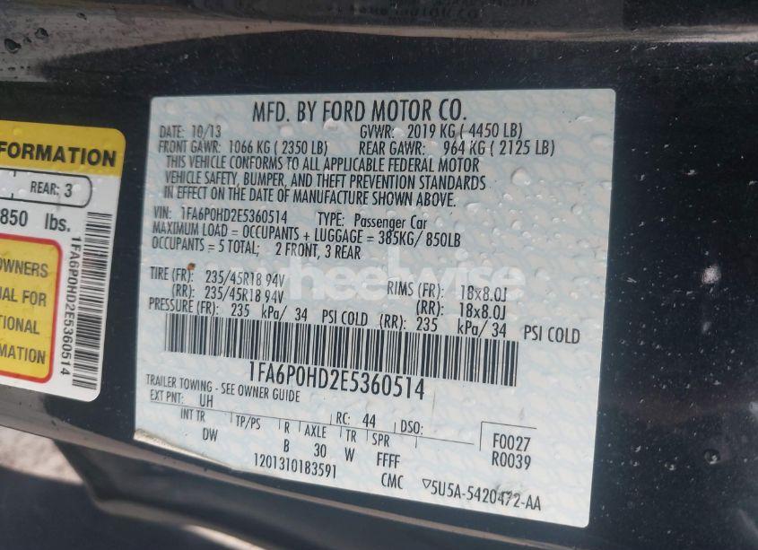 Photo 9 of 2014 Ford Fusion SE (VIN 1FA6P0HD2E5360514)