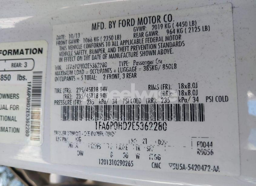 Photo 9 of 2014 Ford Fusion SE (VIN 1FA6P0HD2E5362280)