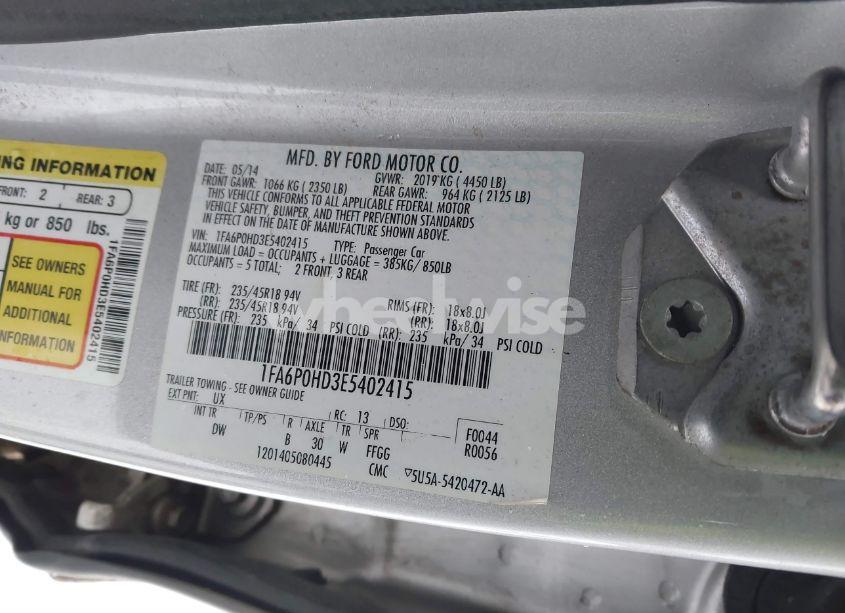 Photo 9 of 2014 Ford Fusion SE (VIN 1FA6P0HD3E5402415)