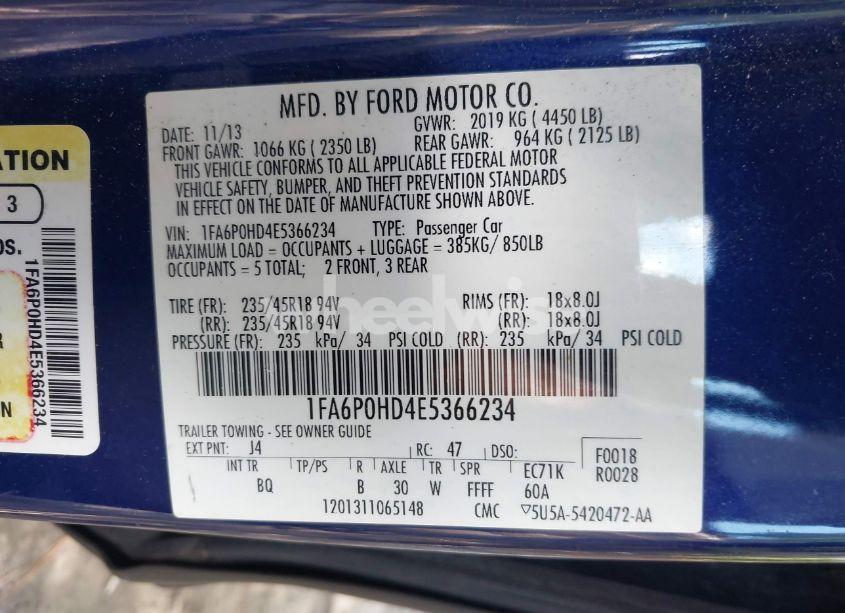 Photo 9 of 2014 Ford Fusion SE (VIN 1FA6P0HD4E5366234)