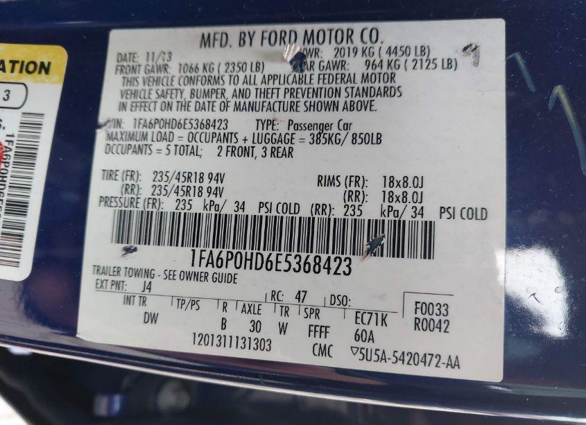 Photo 9 of 2014 Ford Fusion SE (VIN 1FA6P0HD6E5368423)