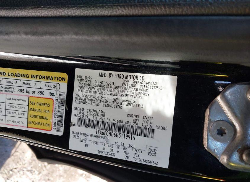 Photo 9 of 2016 Ford Fusion SE (VIN 1FA6P0HD6G5119915)