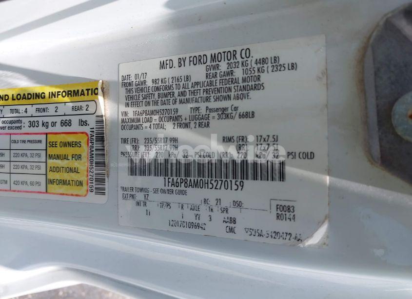 Photo 9 of 2017 Ford Mustang V6 (VIN 1FA6P8AM0H5270159)