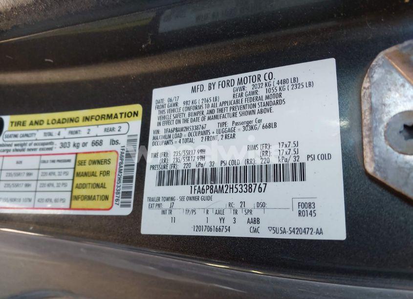 Photo 9 of 2017 Ford Mustang V6 (VIN 1FA6P8AM2H5338767)