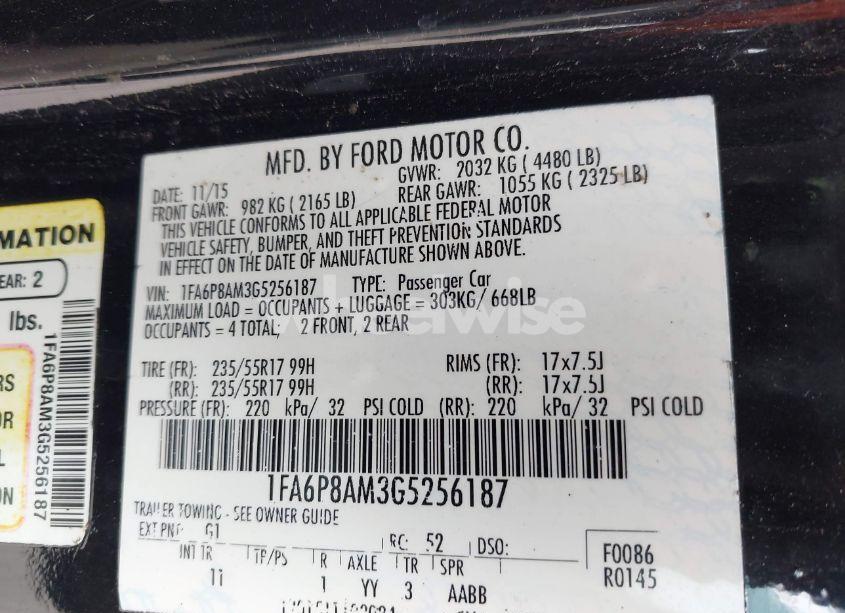 Photo 9 of 2016 Ford Mustang V6 (VIN 1FA6P8AM3G5256187)