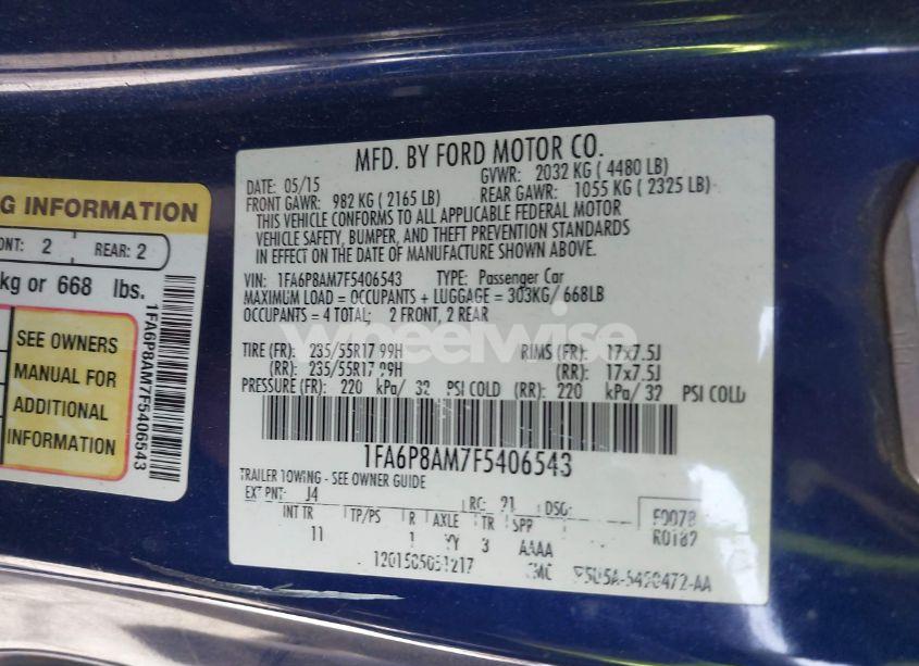 Photo 9 of 2015 Ford Mustang V6 (VIN 1FA6P8AM7F5406543)