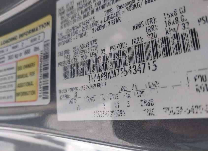 Photo 9 of 2015 Ford Mustang V6 (VIN 1FA6P8AM7F5434715)