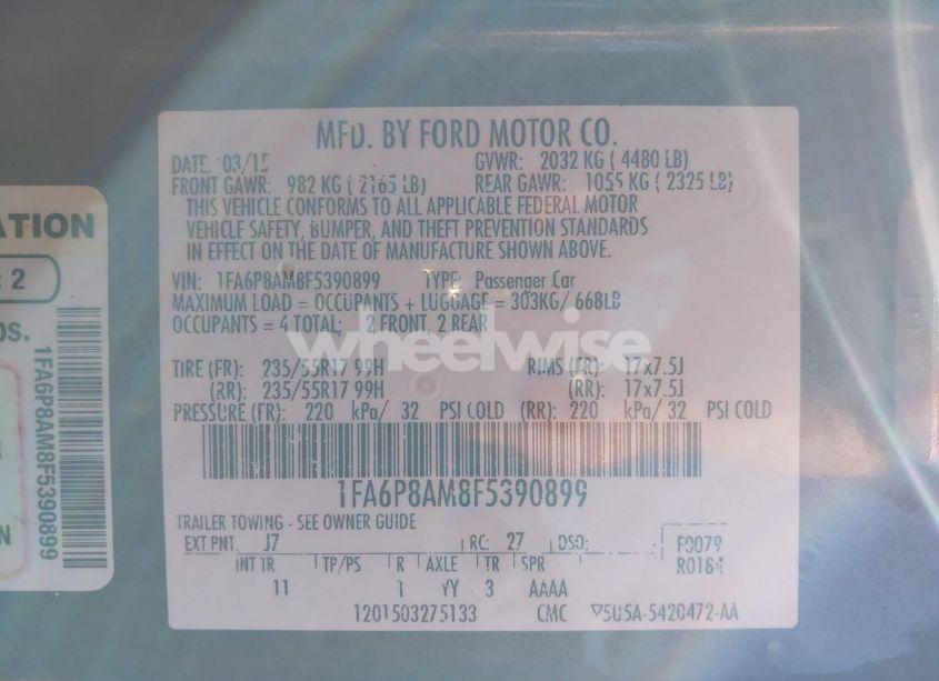 Photo 9 of 2015 Ford Mustang V6 (VIN 1FA6P8AM8F5390899)