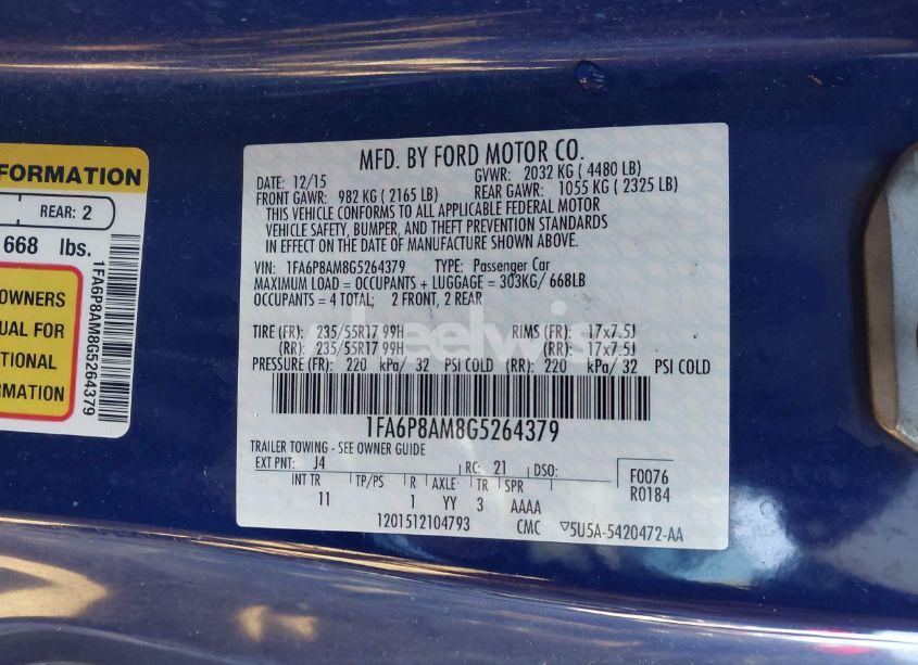 Photo 9 of 2016 Ford Mustang V6 (VIN 1FA6P8AM8G5264379)