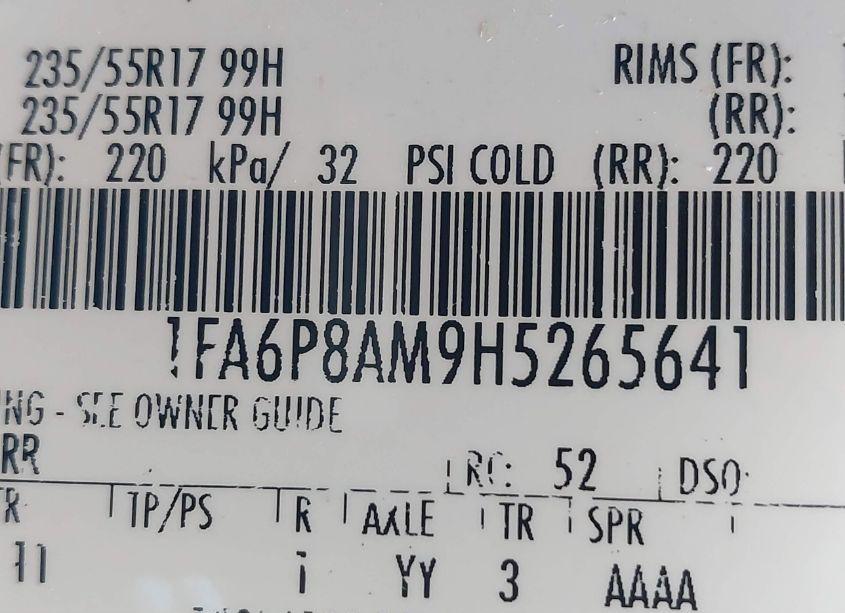 Photo 9 of 2017 Ford Mustang V6 (VIN 1FA6P8AM9H5265641)